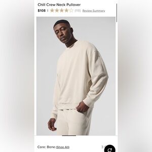 ALO Yoga Men's Chill Crewneck Sweatshirt in Bone